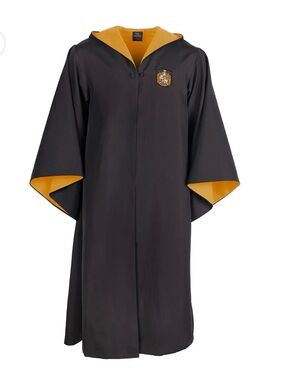 Harry Potter Unisex Hufflepuff Adult House Robe - Black and Yellow Size XL